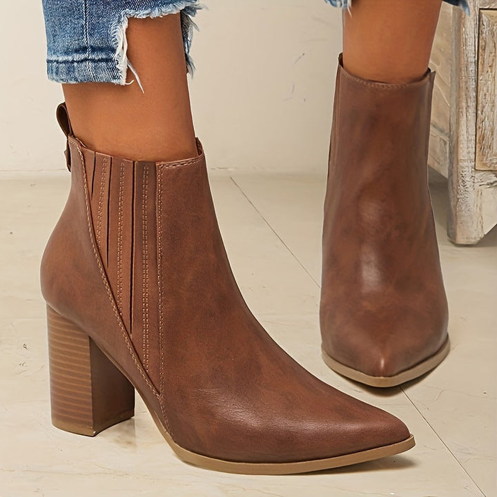 Eva - Stylish and Comfortable Square Heeled Ankle Boots
