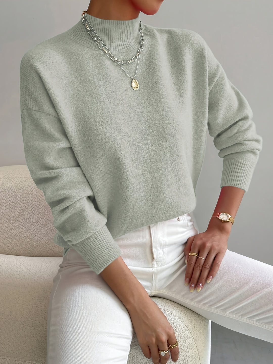Lola | Mock Neck Long Sleeve Pullover