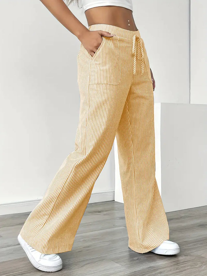Alina | Elegant Striped Pant With Pockets