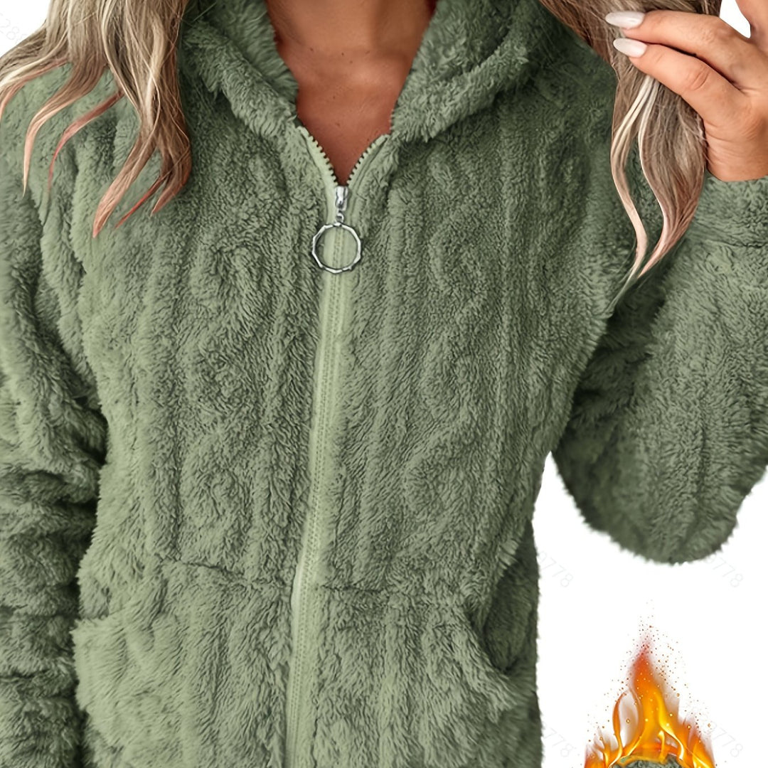 Tia | Fleece-Lined Hooded Zip-Up Sweatshirt