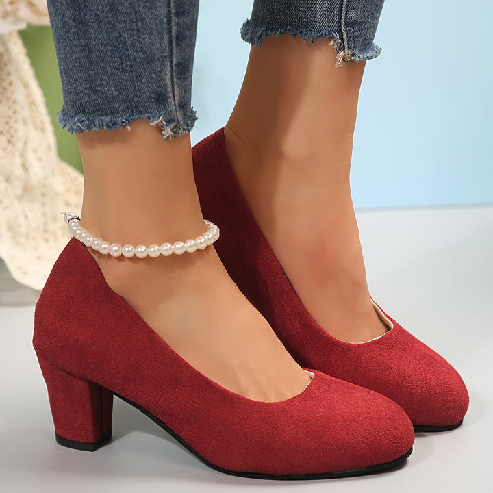 Laure - Wide-toe Pumps with Stable Heel