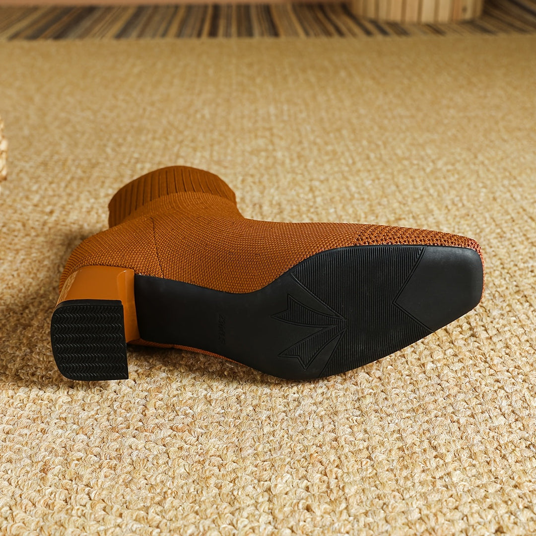 Paulette - Comfortable Knit Ankle Boots