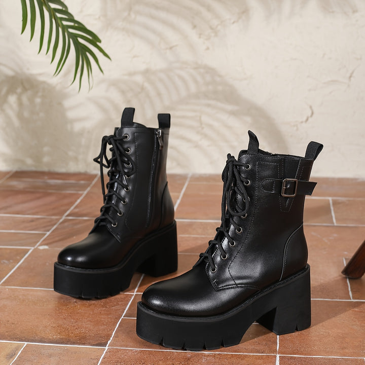 Bo - High Heel Buckle Deail Boots