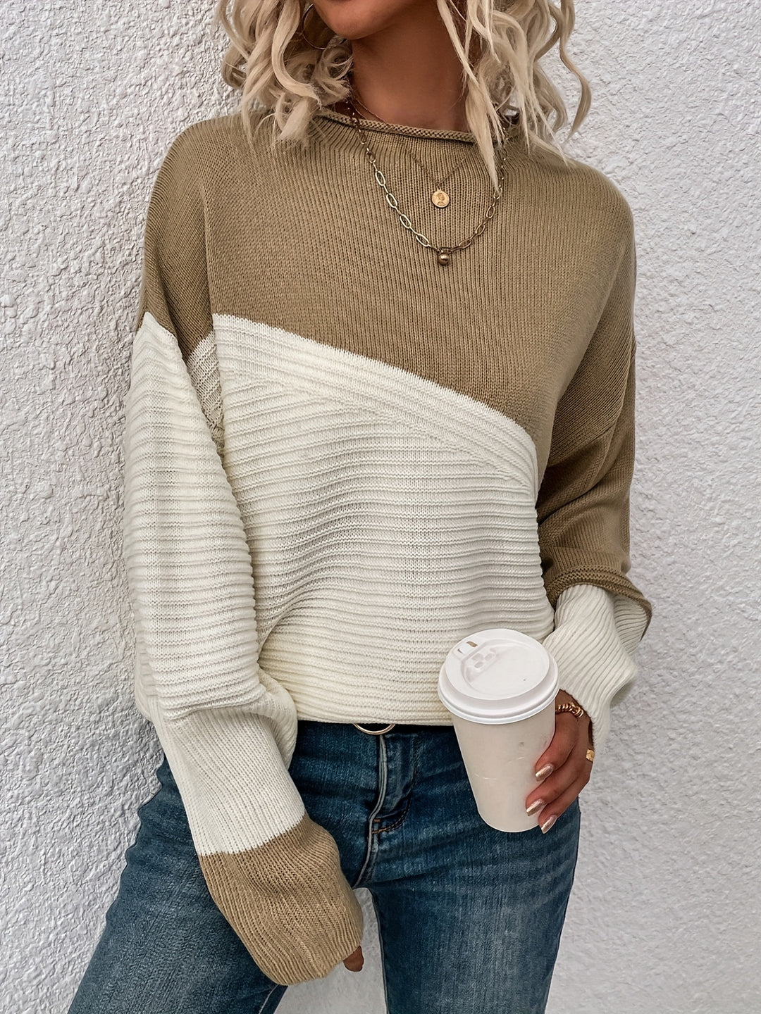 Sharice | Two Colord Drop Shoulder Sweater