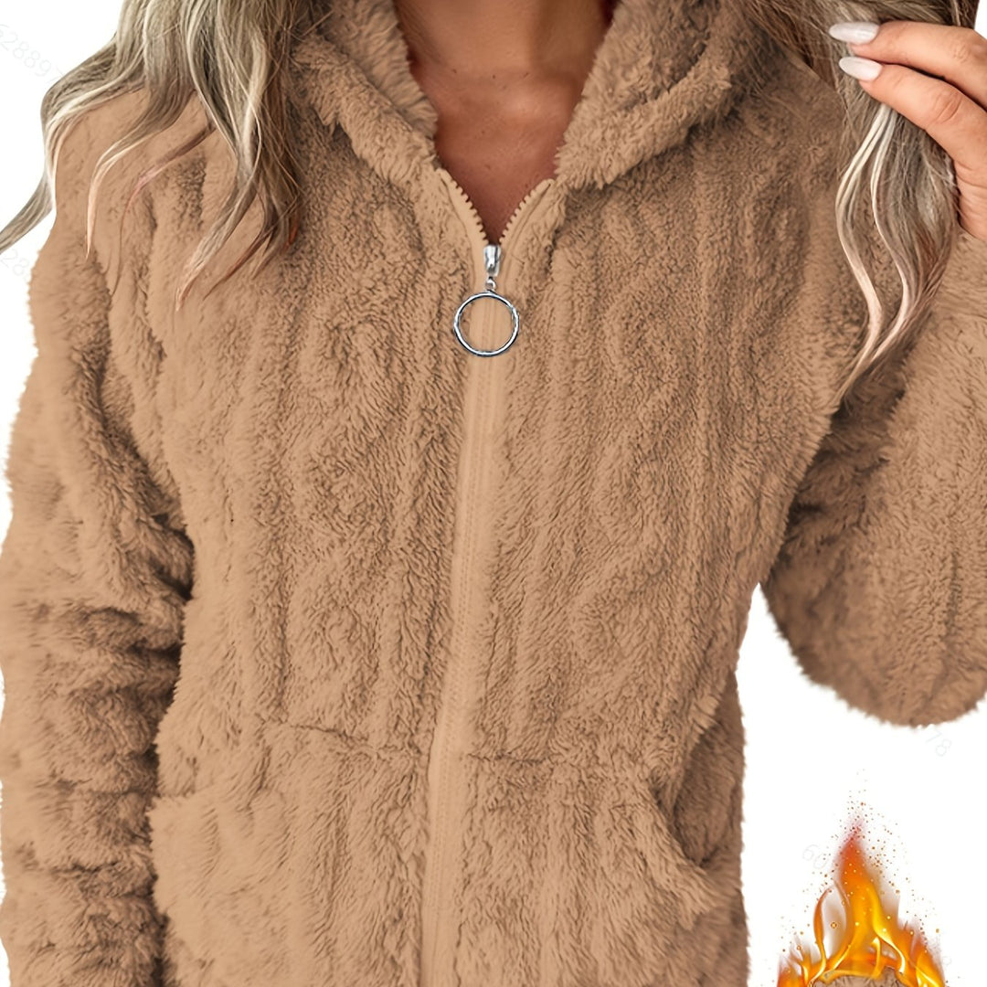 Tia | Fleece-Lined Hooded Zip-Up Sweatshirt