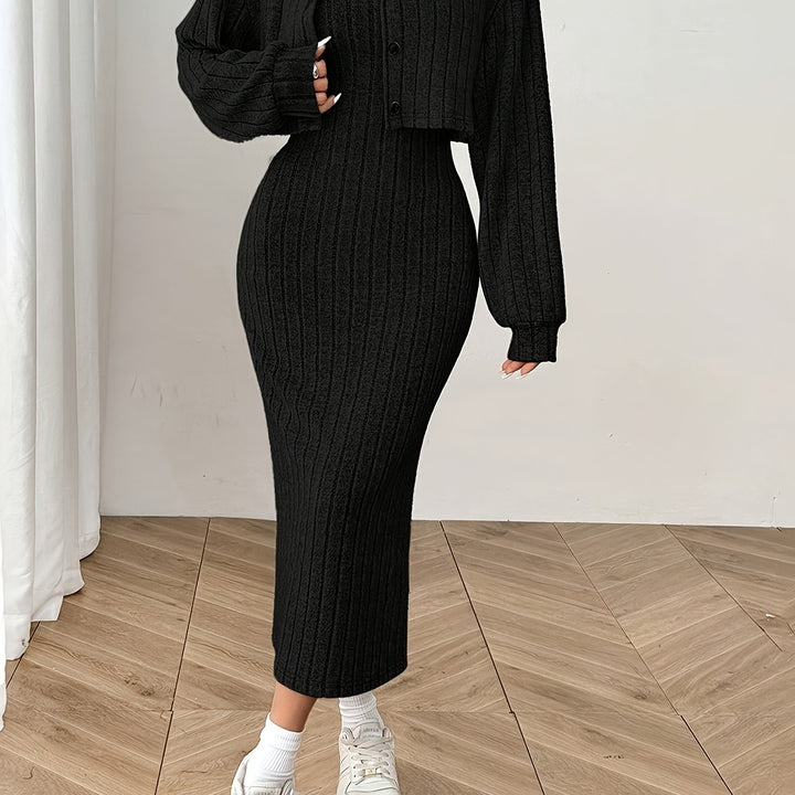 Alexa | Elegante Long Sleeve Top and Jacket Set