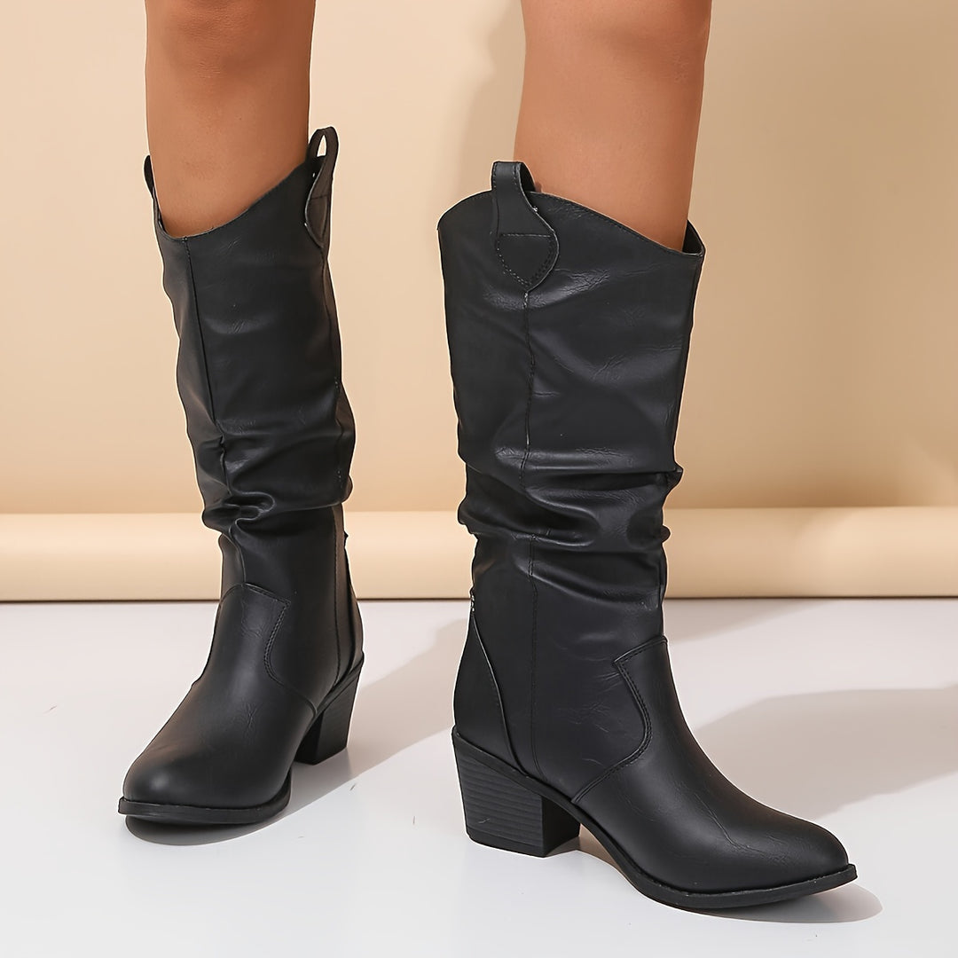 Gemma - Solid Western Cowboy Boots