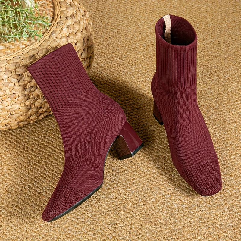 Paulette - Comfortable Knit Ankle Boots
