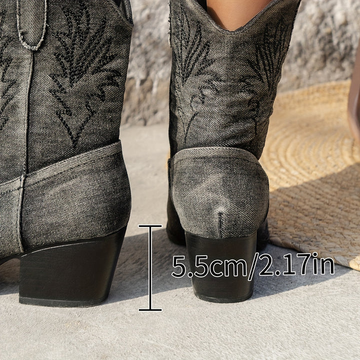 Sabrina - Vintage Embroidered Ankle Boots