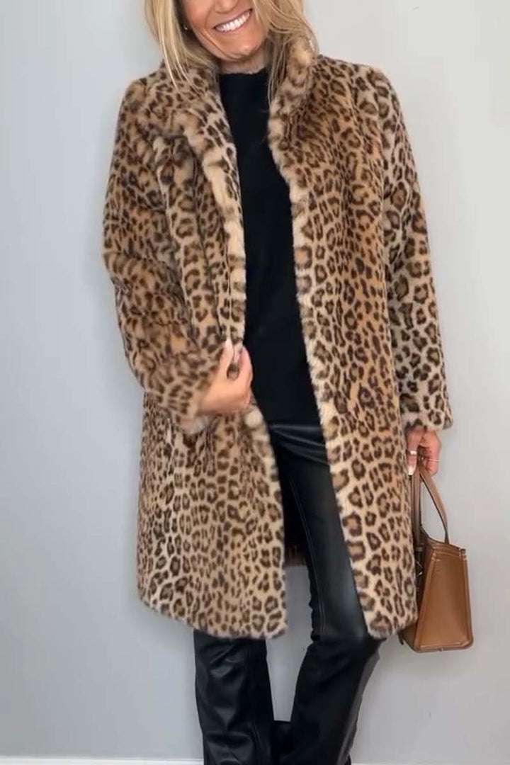 Marlene - Coat with Leopard Print