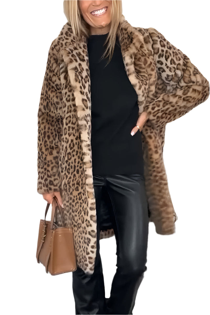 Marlene - Coat with Leopard Print