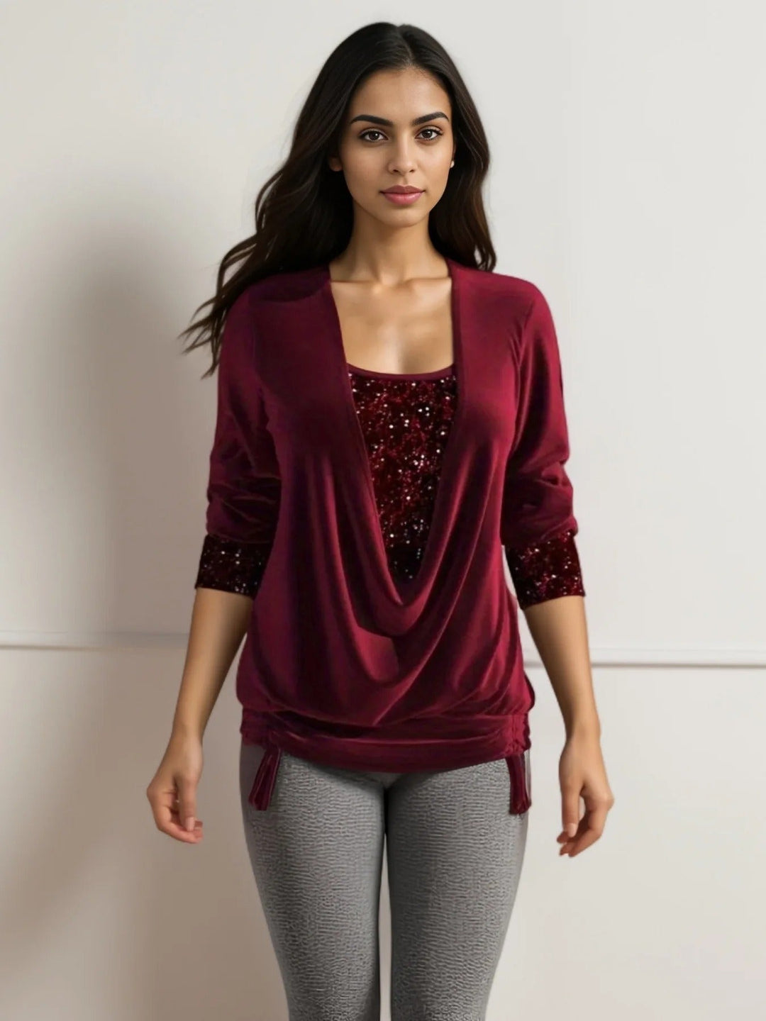 Martha – Elegant Party Top with Sequins