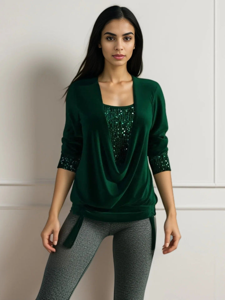 Martha – Elegant Party Top with Sequins