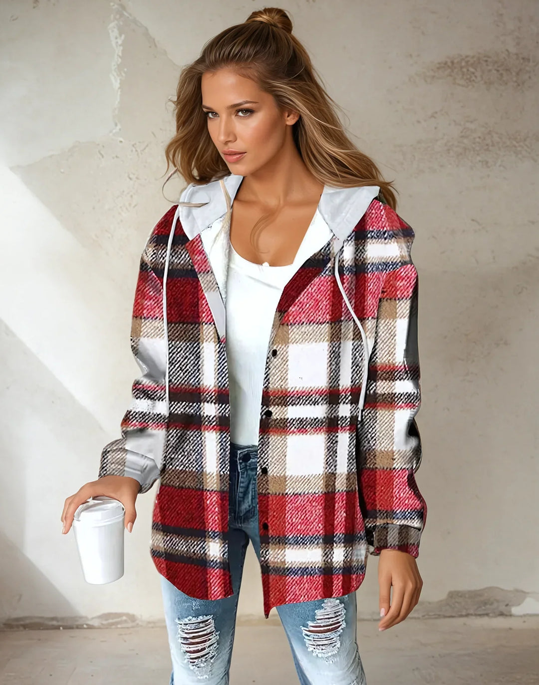 Olivia - Lumberjack Vest with Hood