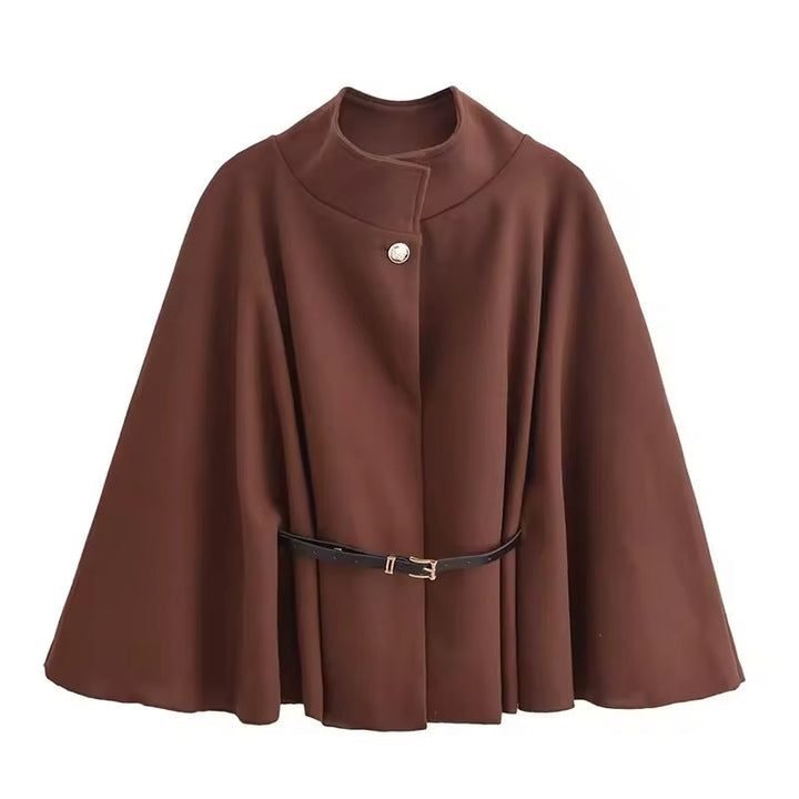 Meike – Elegant Women's Cape Coat with Batwing Sleeves for Autumn and Winter