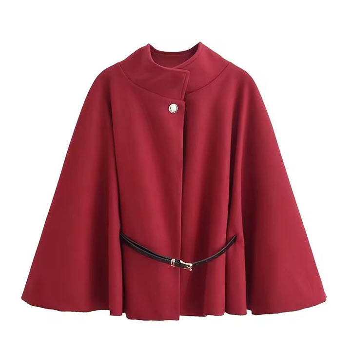 Meike – Elegant Women's Cape Coat with Batwing Sleeves for Autumn and Winter