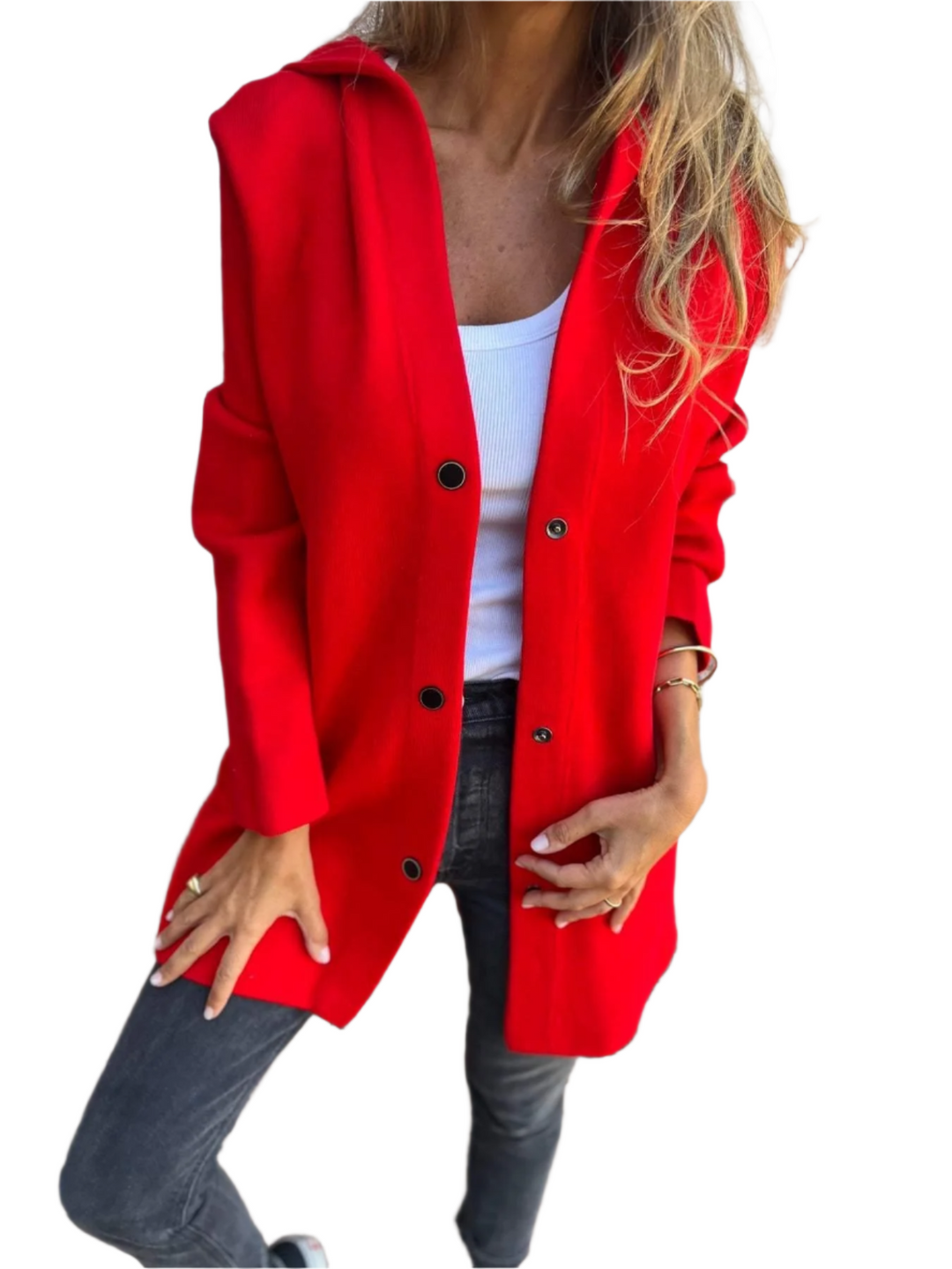 Louisa - Trendy Long Blazer with Hood