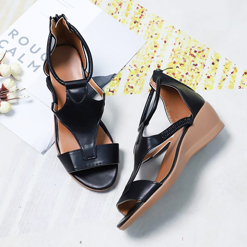 Anne | Orthopedic leather sandals with heel