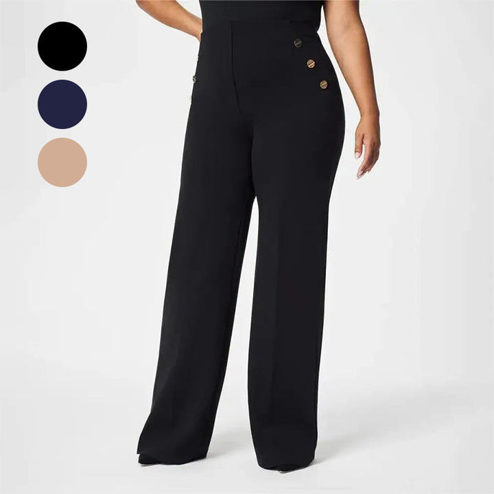 Amanda - Plus Size High Waist Stretch Wide Leg Pants