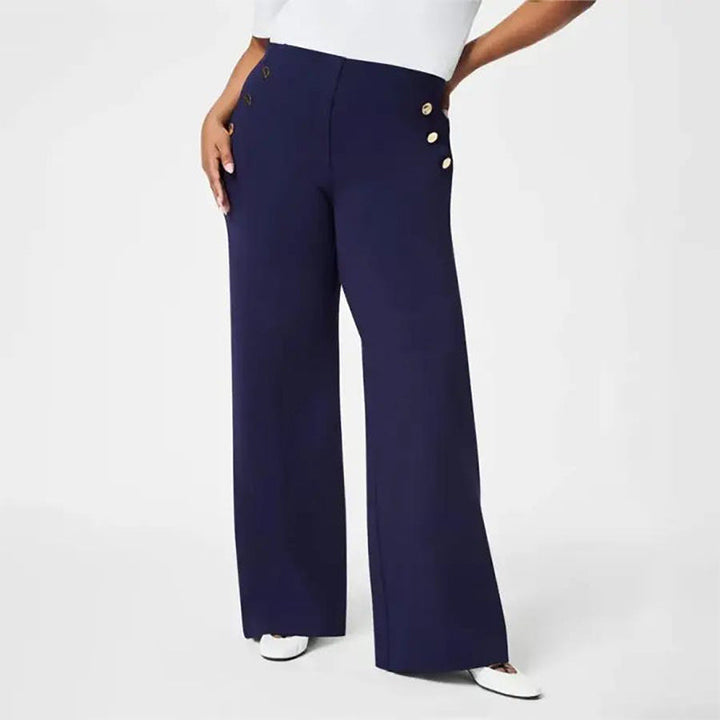 Amanda - Plus Size High Waist Stretch Wide Leg Pants