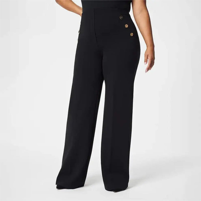 Amanda - Plus Size High Waist Stretch Wide Leg Pants