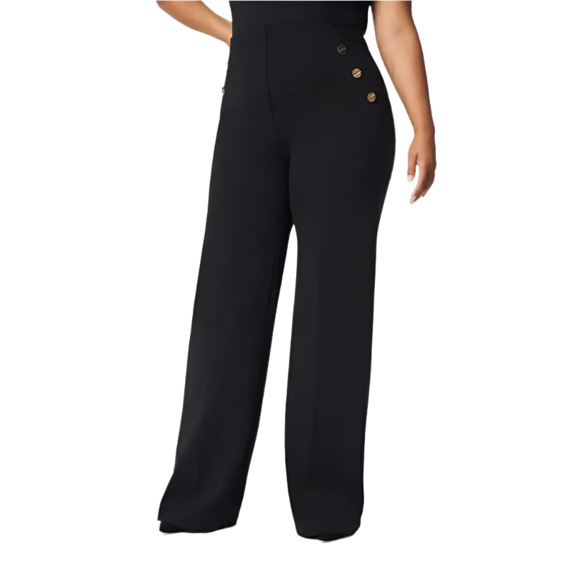 Amanda - Plus Size High Waist Stretch Wide Leg Pants